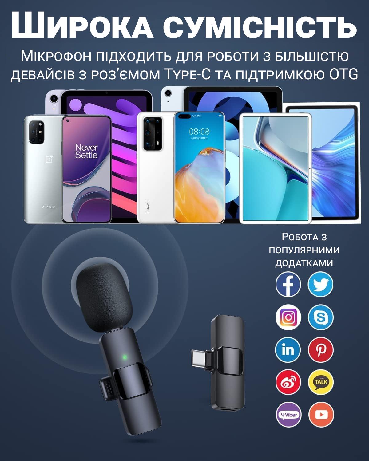 Микрофон беспроводной петличный с Type-C Savetek P27 для смартфона/ноутбука/планшета 2,4 ГГц - фото 15