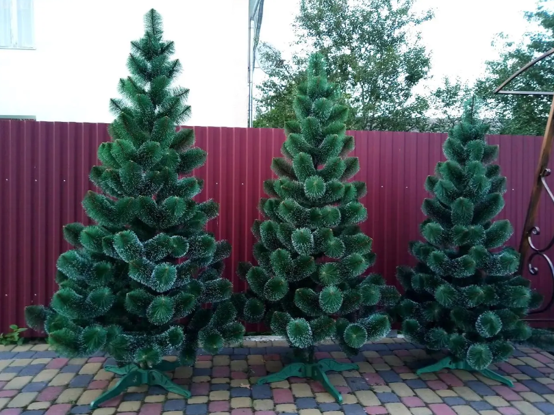 Штучна сосна з ПВХ з підставкою 1,8 м Темно-Зелений/Білий (NYT15261) - фото 7 Штучна сосна з ПВХ з підставкою 1,8 м Темно-Зелений/Білий (NYT15261) - фото 7