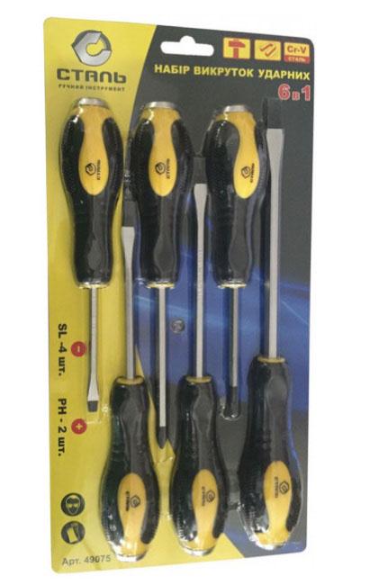 Набір ударних викруток Сталь 6 шт. (2635)