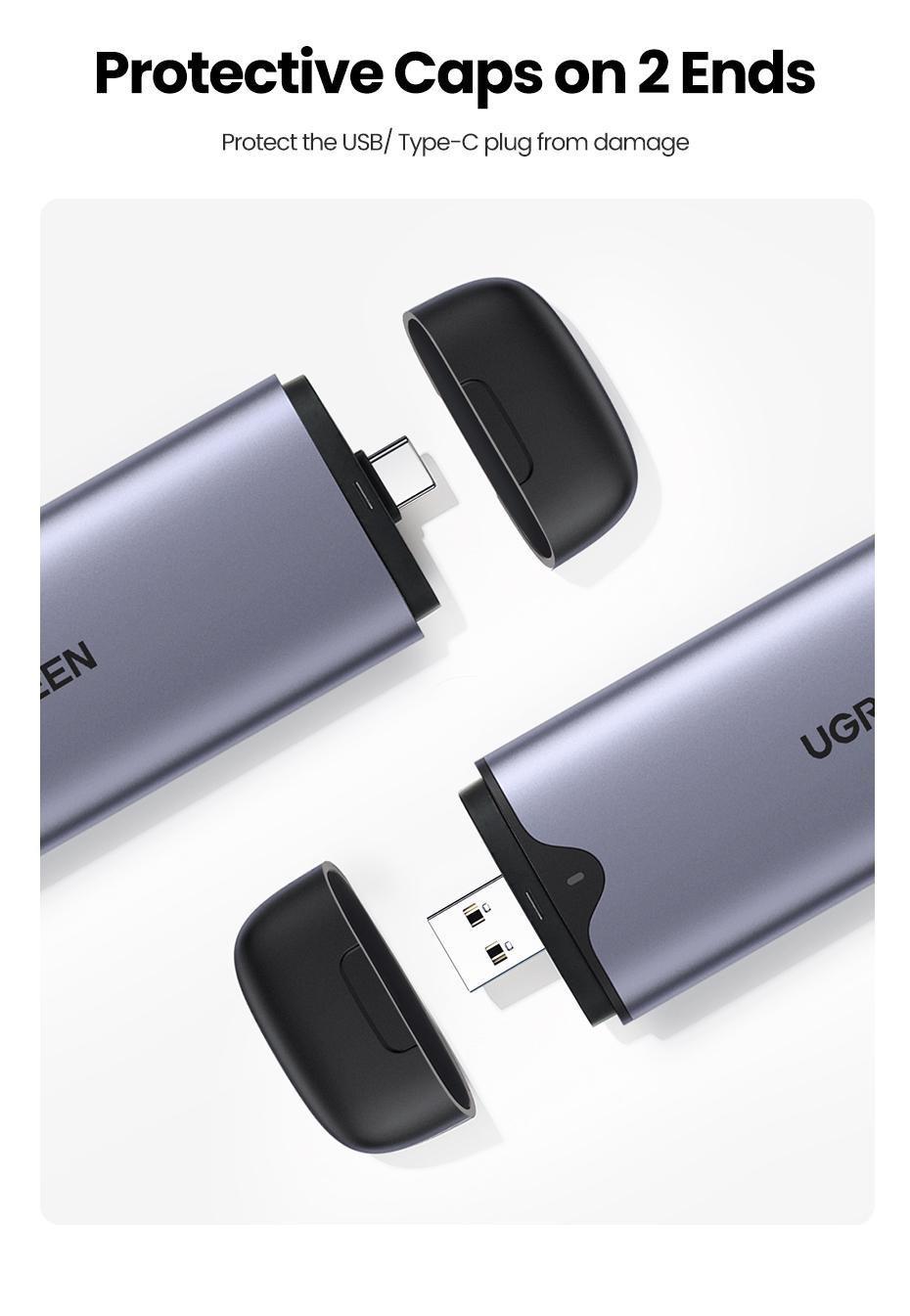 Корпус UGREEN для M.2 NVME SSD PCI-e дисков 10 Гбит/с Type-C/USB Порты M и B&M 2242/2280 Серый (70532) - фото 19 Корпус UGREEN для M.2 NVME SSD PCI-e дисков 10 Гбит/с Type-C/USB Порты M и B&M 2242/2280 Серый (70532) - фото 19