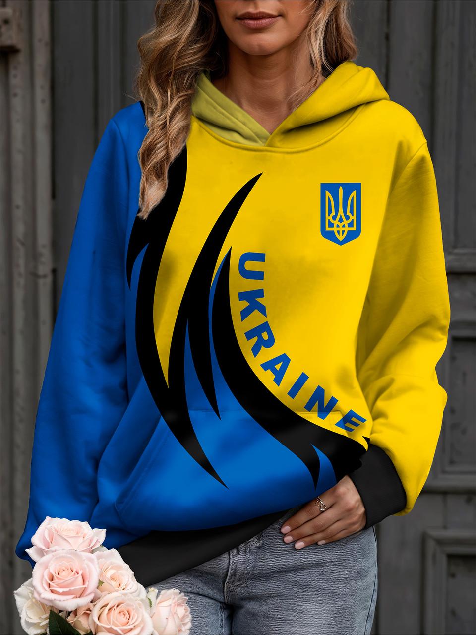 Худі жіноча Прапор XS Синій/Жовтий (11287)