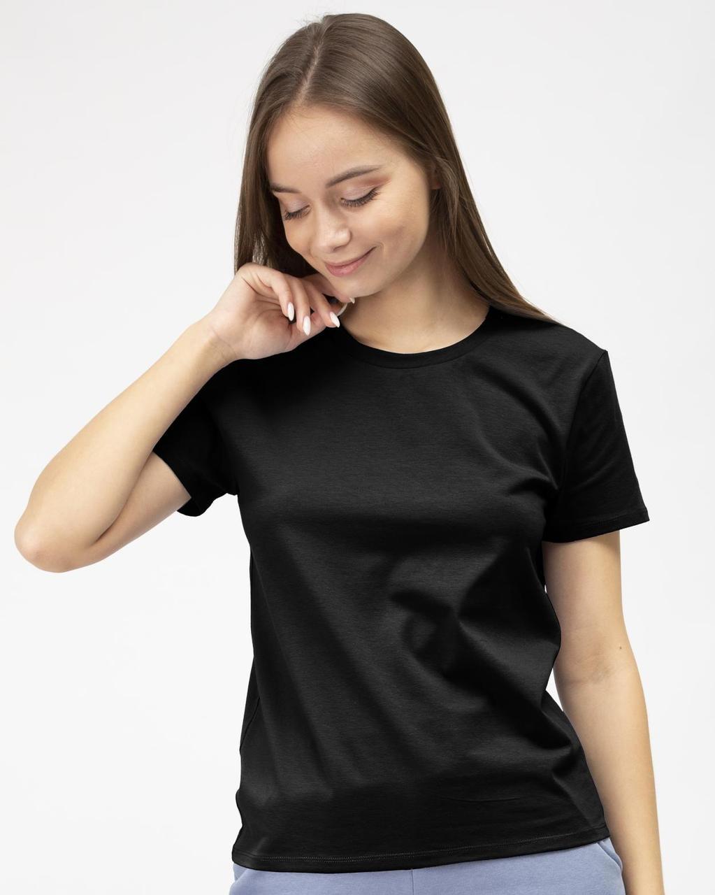 Футболка жіноча Leinle базова однотонна S Чорний (1359/16400)