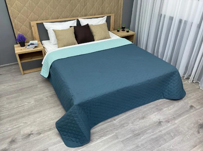 Покрывало двухстороннее Decorator Ultra Sonic Microfiber 140х215 см Синий/Голубой (85-006) - фото 8