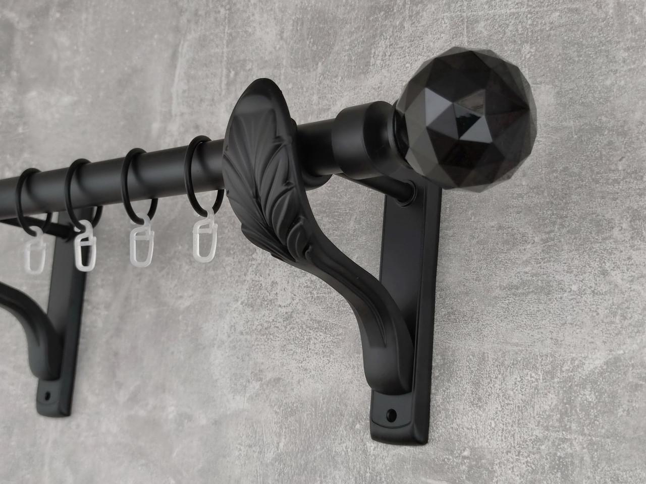 Карниз MStyle металлический для штор однорядный Неро 25 мм гладкий 300 см Черный (5020098)