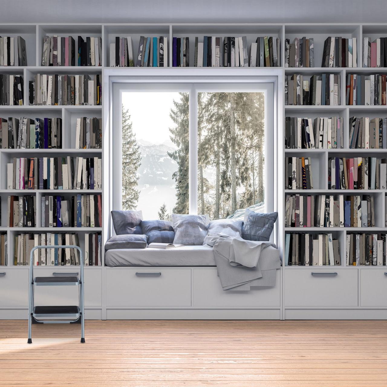 Стрем'янка розкладна Relaxdays на 2 сходинки Сірий/Чорний - фото 5 Стрем'янка розкладна Relaxdays на 2 сходинки Сірий/Чорний - фото 5