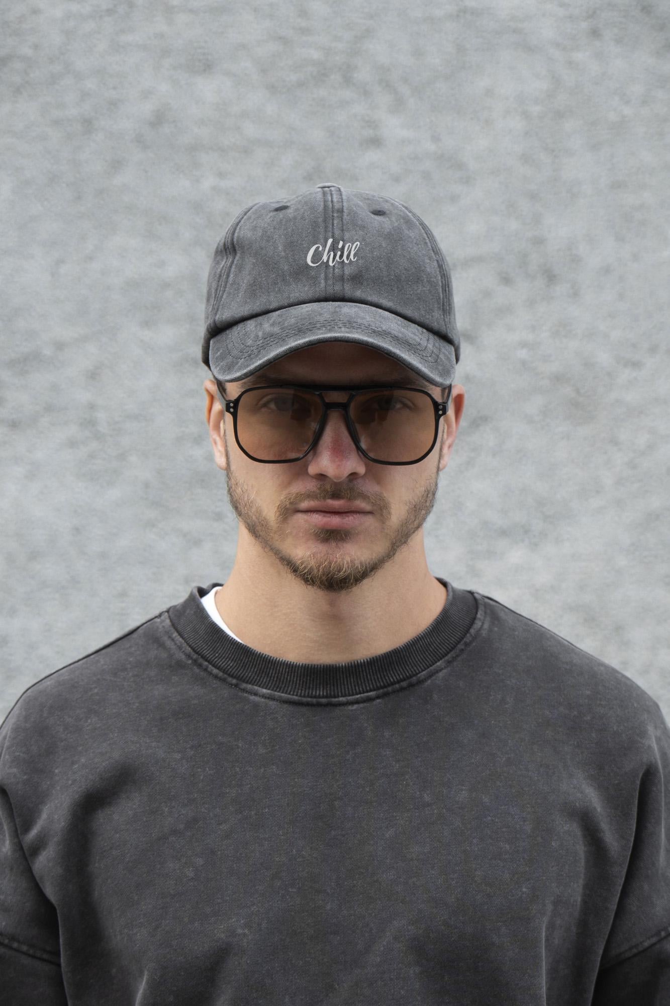 Бейсболка мужская Vintage Without с принтом Chill Black (8049817)