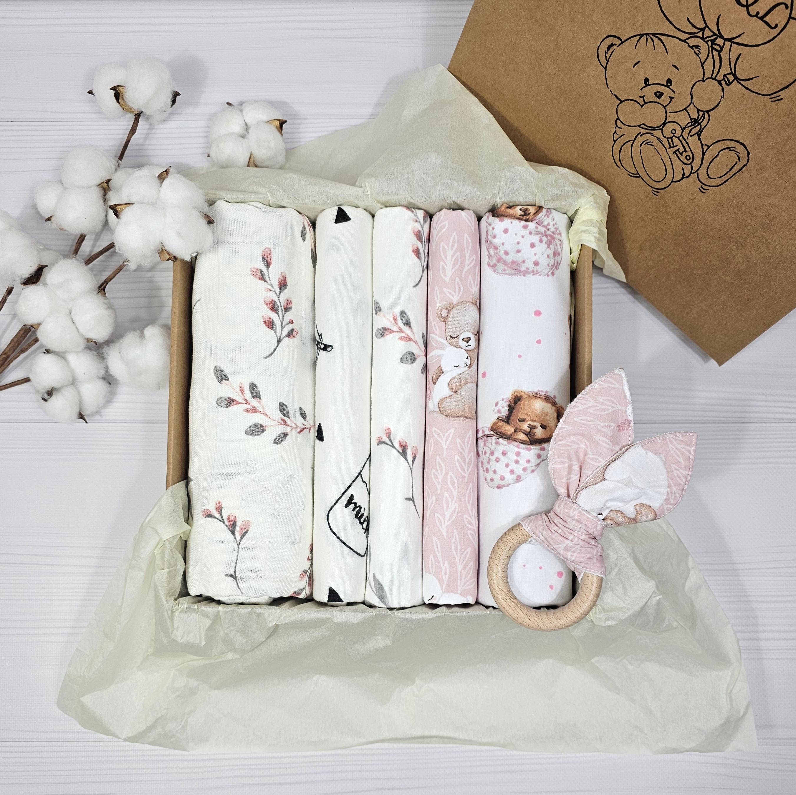 Набор пеленок для новорожденных с грызуном a.l.babybox Сладкие объятия Разноцветный (34971904)