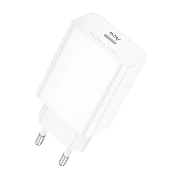 Сетевой зарядное устройство Borofone BA21A Pro Long Journey PD 20W USB-C с быстрой зарядкой White (6941991111402)