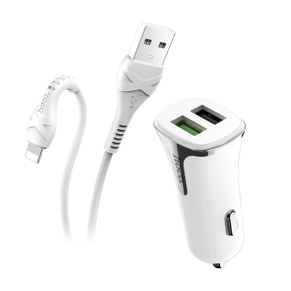 Автомобильное зарядное устройство Hoco Z31 Universe double port QC3.0 car charger 2USB 3,4 A White Автомобильное зарядное устройство Hoco Z31 Universe double port QC3.0 car charger 2USB 3,4 A White