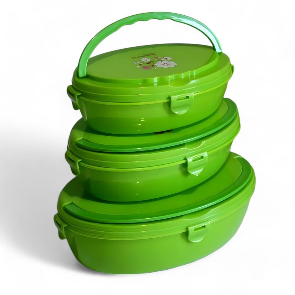 Набор контейнеров для продуктов с крышкой и ручкой 3 шт.