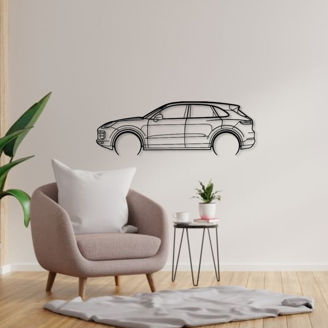 Декор на стену авто Porsche Cayenne Turbo из металла 120 см (auto299)