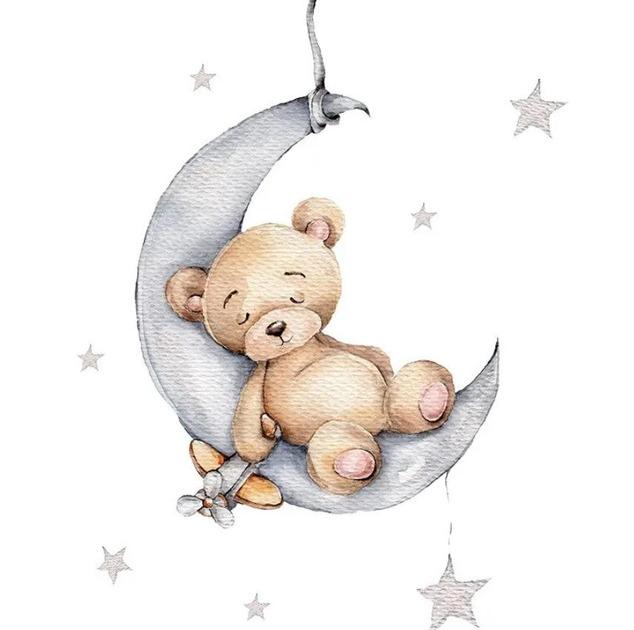 Наклейка вінілова Сплячий ведмедик декоративна в дитячу кімнату 30х90 см - фото 5 Наклейка вінілова Сплячий ведмедик декоративна в дитячу кімнату 30х90 см - фото 5