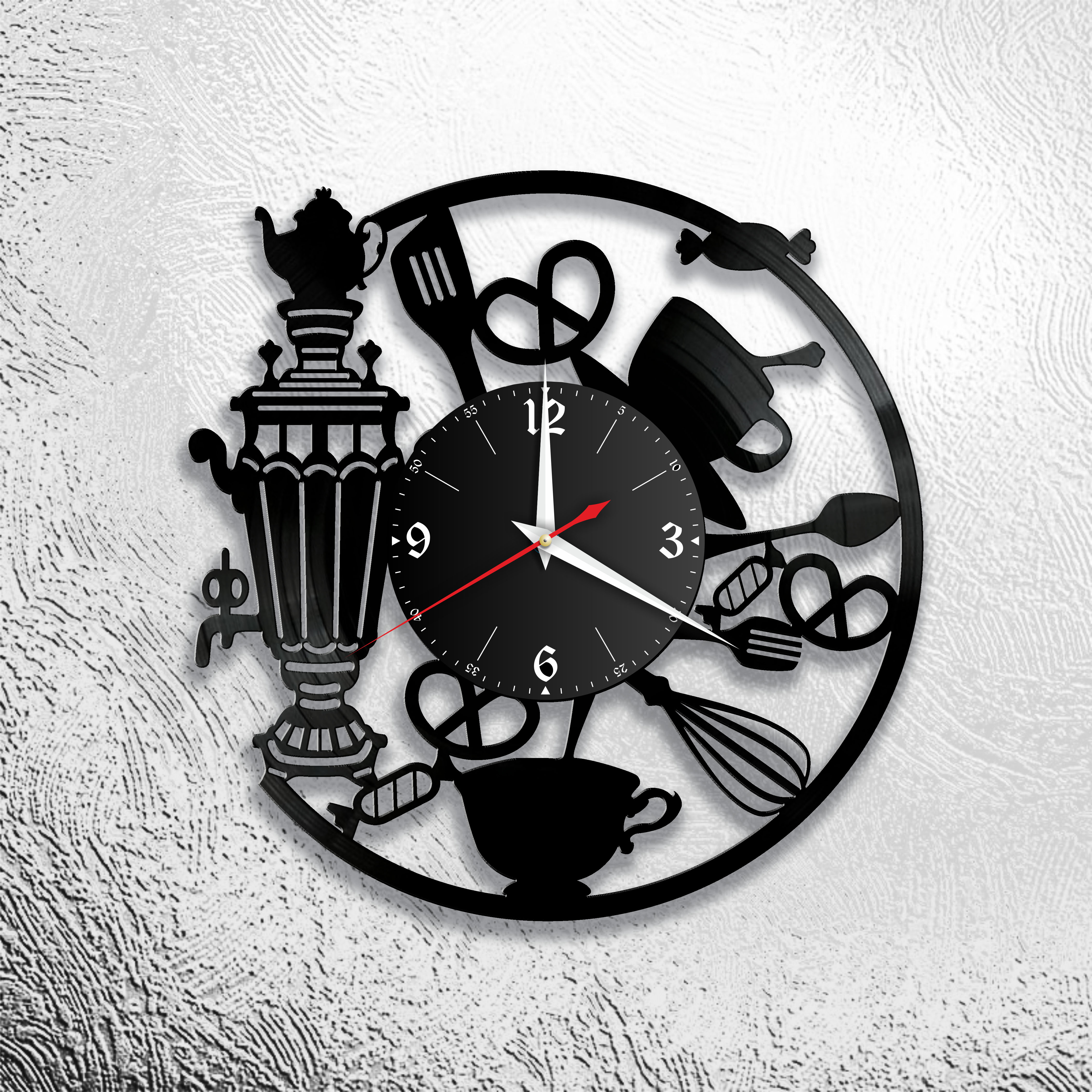 Часы настенные Кухня 1028 из виниловой пластинки