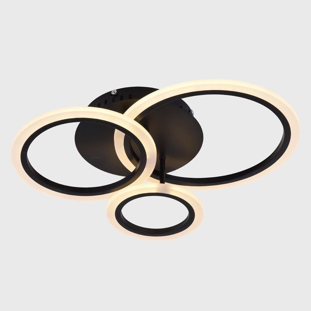 Люстра светодиодная Sirius на три плафона 40W 3000-6500К Черный (6091-3 BK 40W)