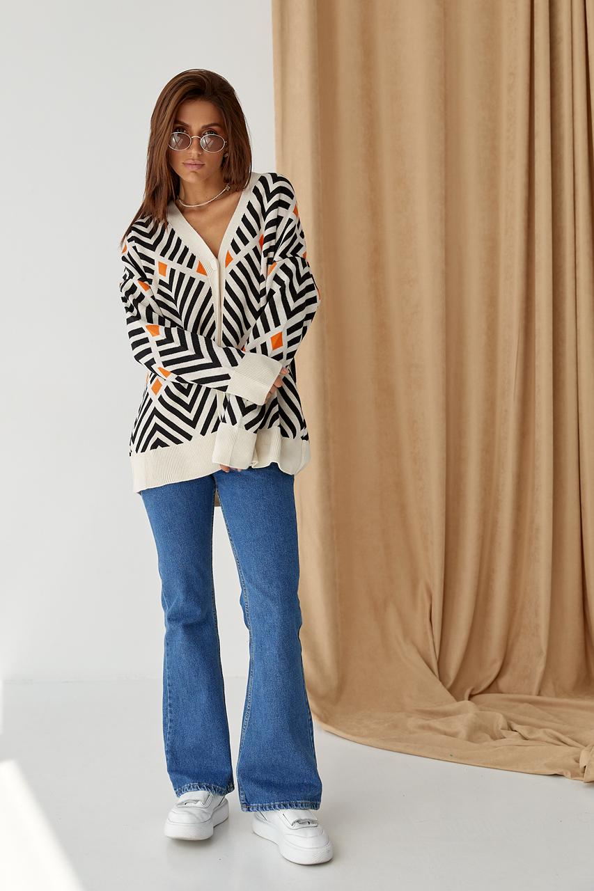 Кардиган женский оверсайз M Оранжевый (9528285) - фото 7 Кардиган женский оверсайз M Оранжевый (9528285) - фото 7