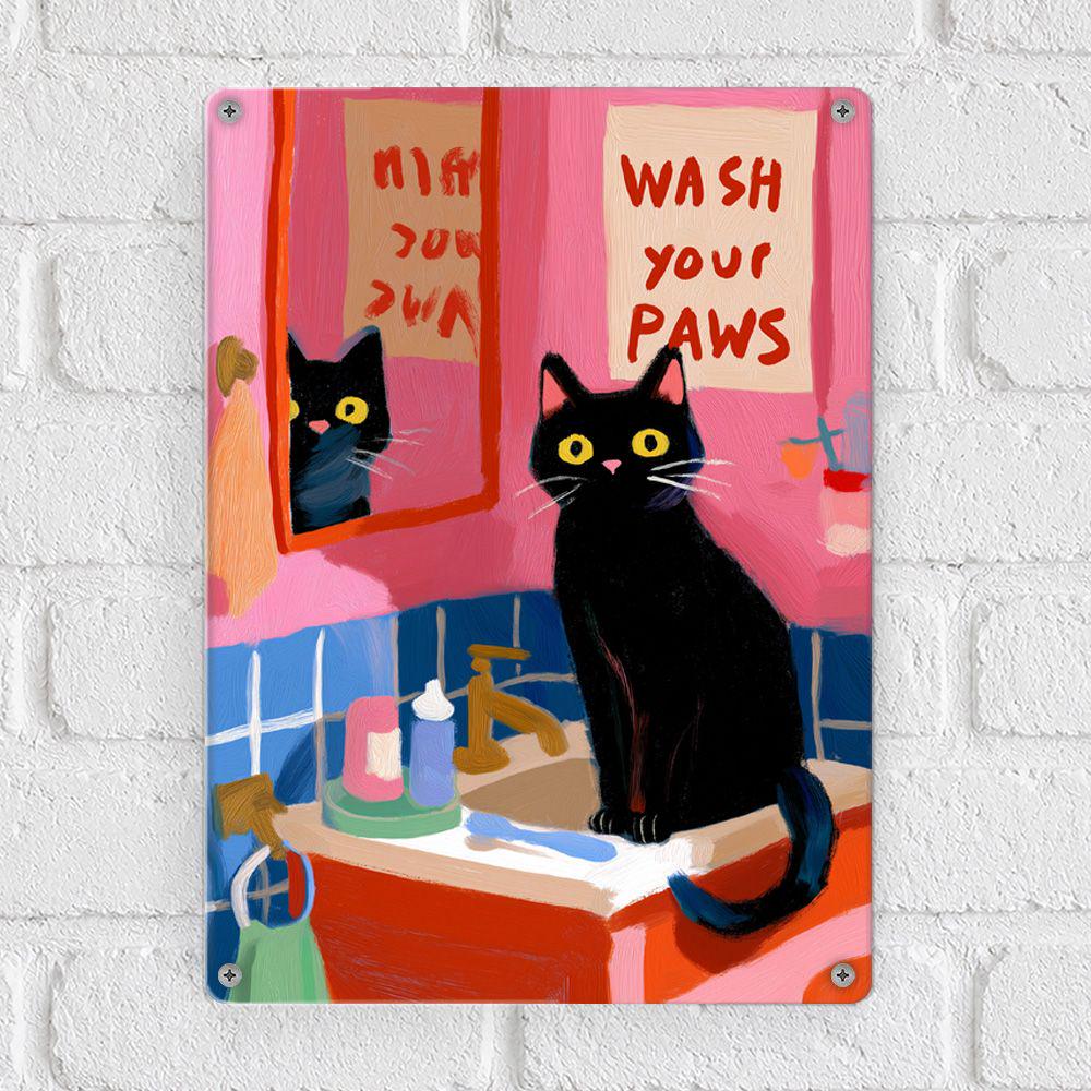 Табличка металева Wash your paws 26х18,5 см (MET_26J041)