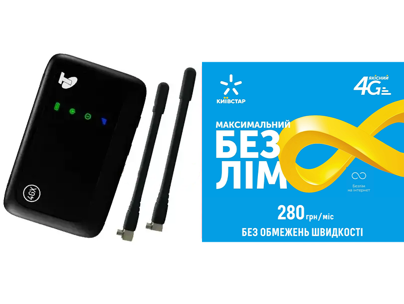 Модем ZTE MF910V USB WI-FI 3G/4G LTE з 2-ма антенами 4 db та безлімітним стартовим пакетом Київстар інтернет