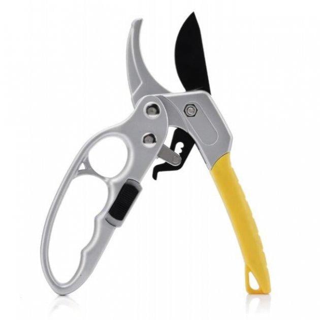 Садові ножиці-секатор Supretto 20 см Жовтий (KA 1080)