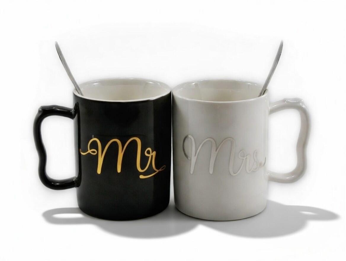 Набір кухлів порцелянових Interos MR&Mrs LOVE 300 мл 2 шт. (445-13)