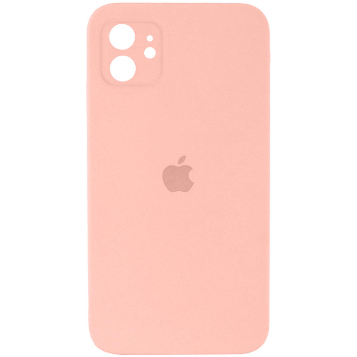 Противоударный чехол для Apple iPhone 12 Silicone Full Case AA Camera Protect / Grapefruit
