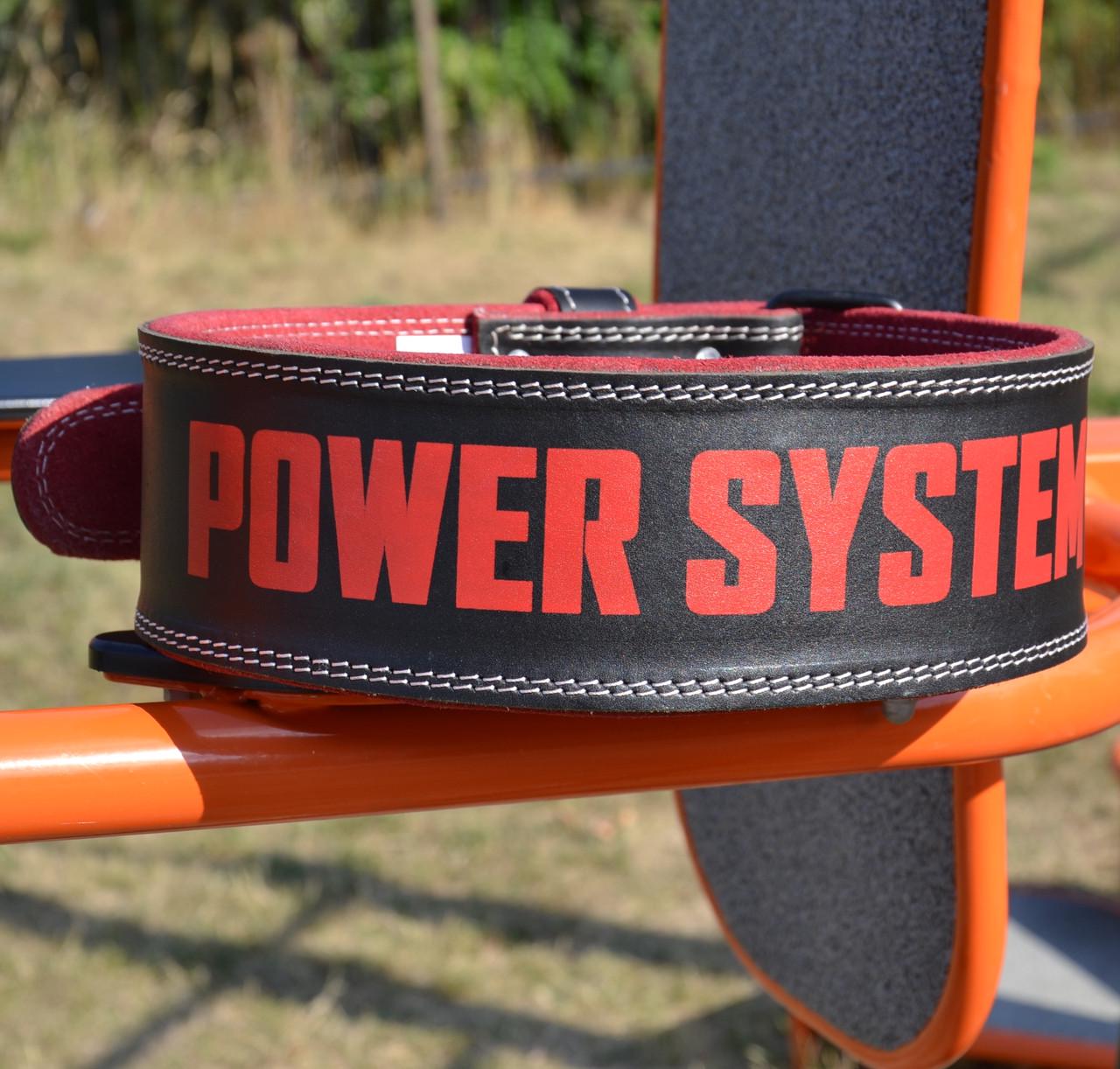 Пояс для важкої атлетики Power System PS-3830 Beast шкіряний XL Black/Red (21398948) - фото 3