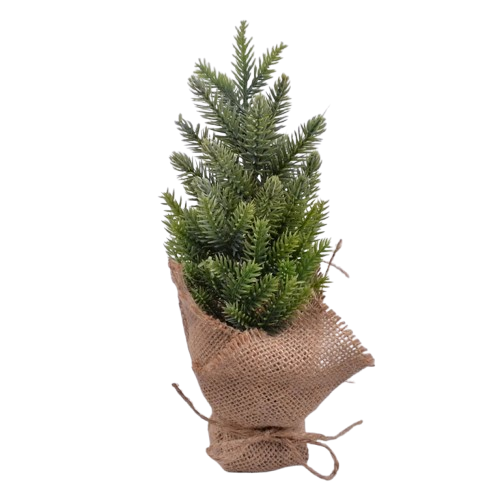 Елка в кашпо из мешковины 25 см (1355)