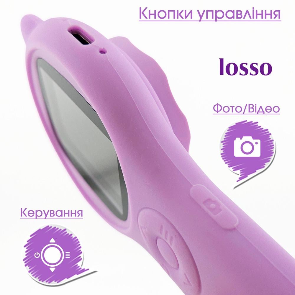 Микроскоп цифровой детский LOSSO с подсветкой и лупой Сиреневый (526611059) - фото 2