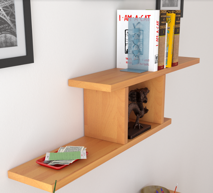 Полка навесная Arbor Drev Стандарт из натурального дерева бук Ольха (20579)