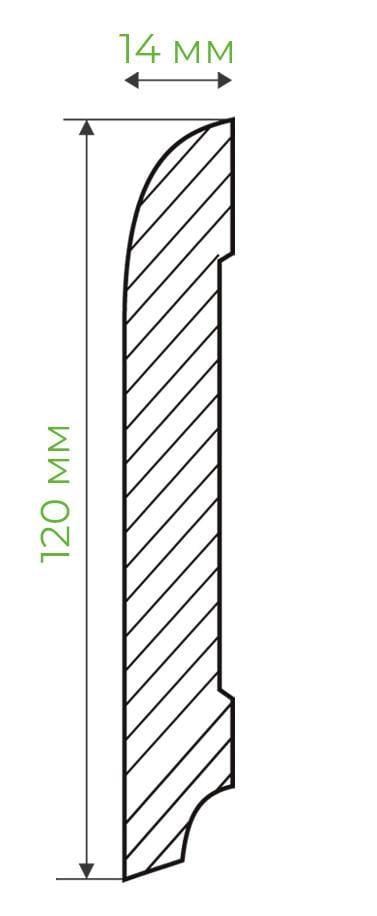 Плінтус дерев'яний Євро 12 із дуба 120х16 мм (18197262) - фото 2 Плінтус дерев'яний Євро 12 із дуба 120х16 мм (18197262) - фото 2
