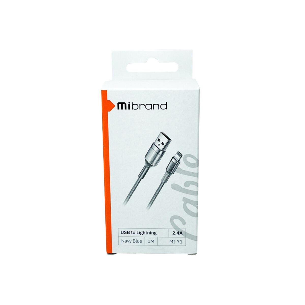 Кабель Mibrand MI-71 USB to Lightning 2,4 A 1 м Navy/Blue (563067) - фото 2