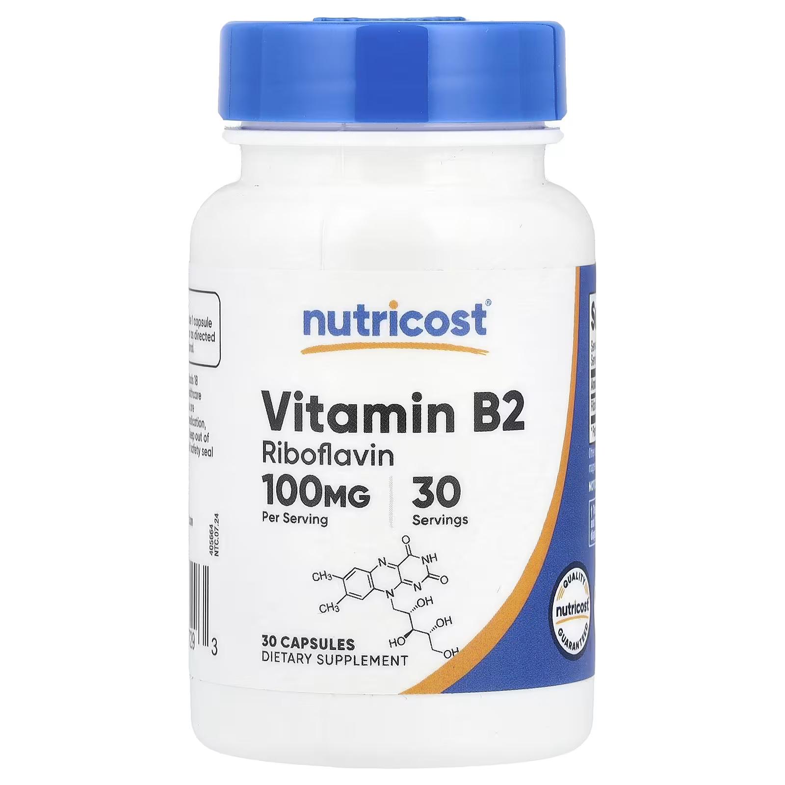 Витамин B2 Nutricost Vitamin B2 100 mg 30 caps