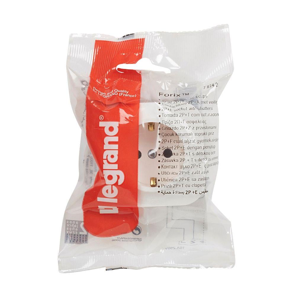 Розетка Legrand Forix 2к+3 зі шторками Білий (782420) Розетка Legrand Forix 2к+3 зі шторками Білий (782420)