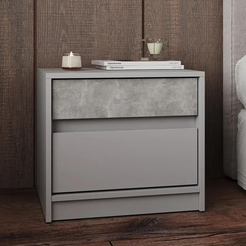 Тумба приліжкова Еверест Стайл 500 50,2х39х44,2 см Кашемір/Бетон (071155) - фото 4 Тумба приліжкова Еверест Стайл 500 50,2х39х44,2 см Кашемір/Бетон (071155) - фото 4