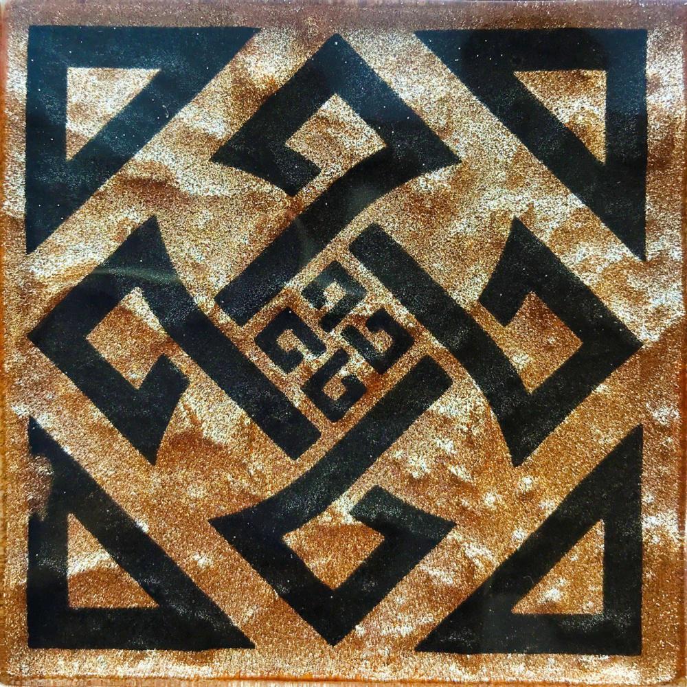 Тако скляне Kotto Ceramica GTР 7313 GOTHIC Brown Brocade S1 73x73x8 см (20459177)