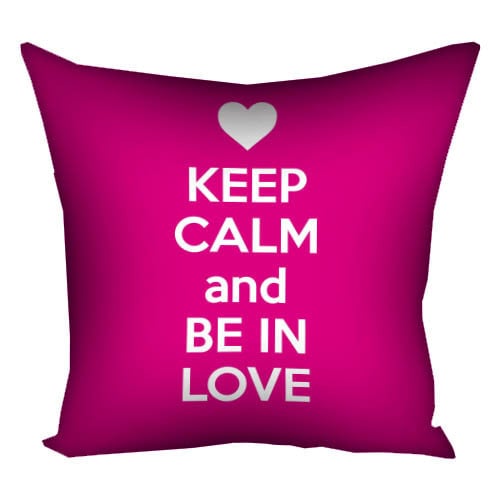 Подушка с принтом Keep calm and be in love 30x30 см (3P_15L014)
