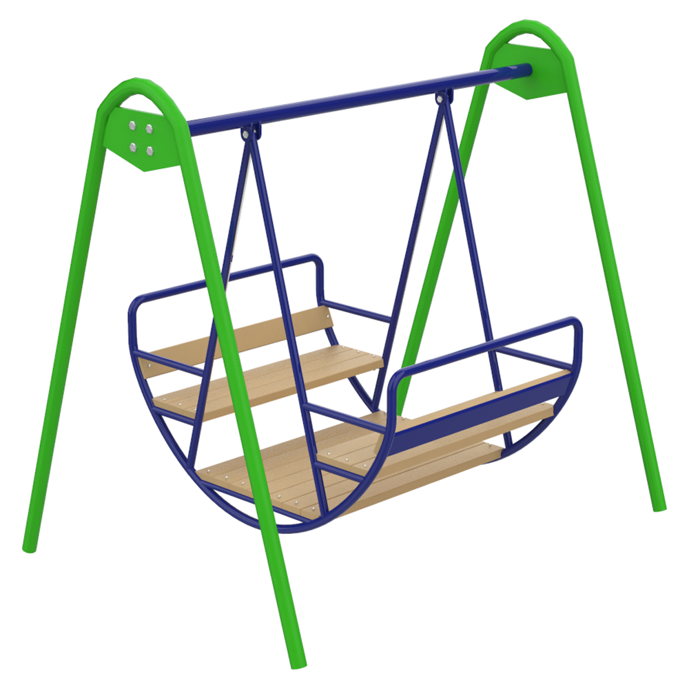 Гойдалка двомісна для дитячого майданчика Kidigo Човен 260х170х210 см Різнокольоровий (1513610227)