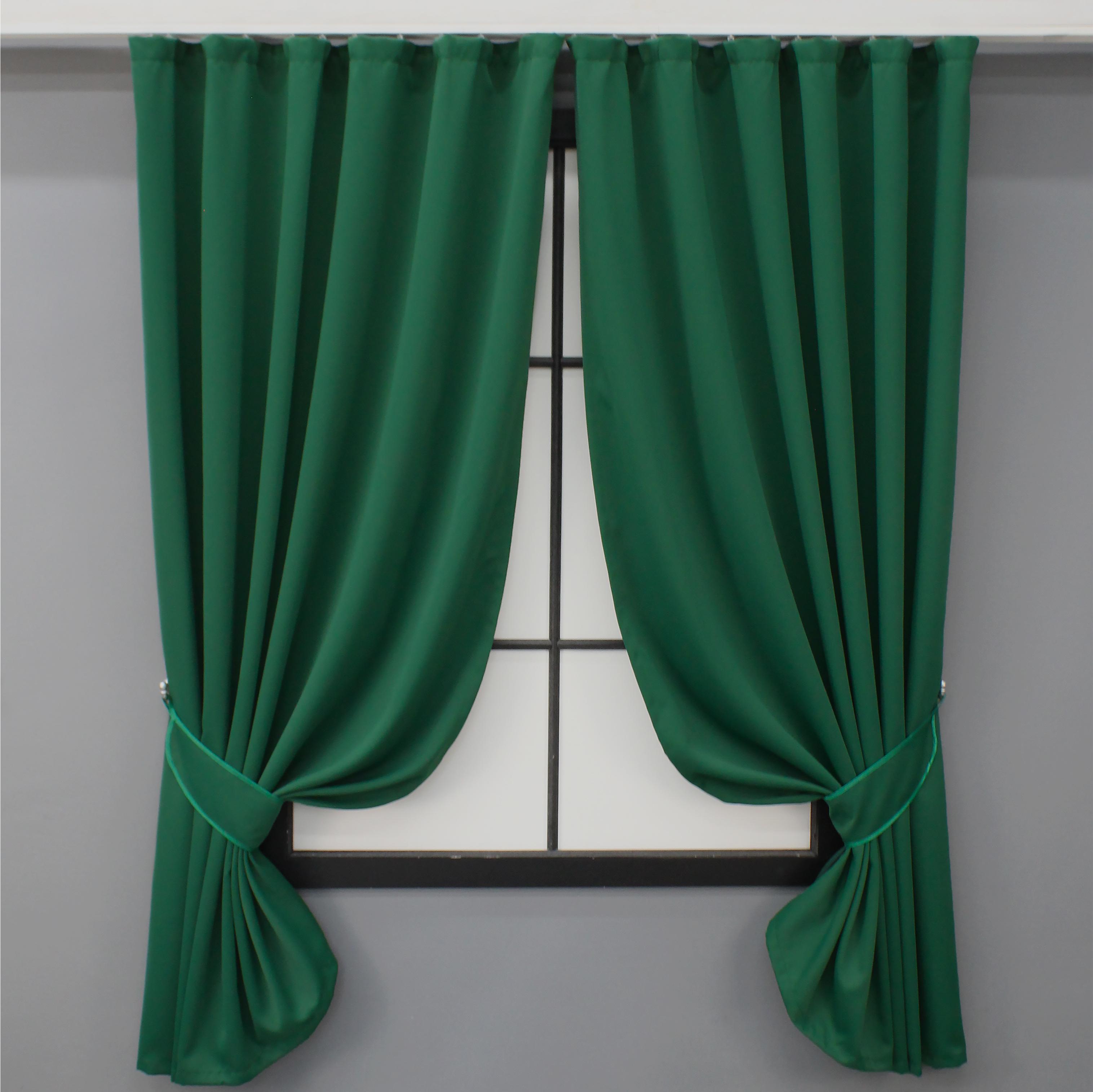 Комплект штор коротких VR-Textil Блэкаут Midnight №1398ш 140х170 см 2 шт. Зеленый (35-0160)