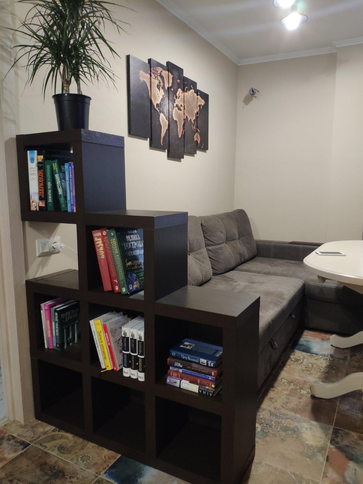 Шафа у вітальню Inteo Кубус 3х3х2х1 3Д товщина корпусу 50 мм 1410х1070х290 мм Венге