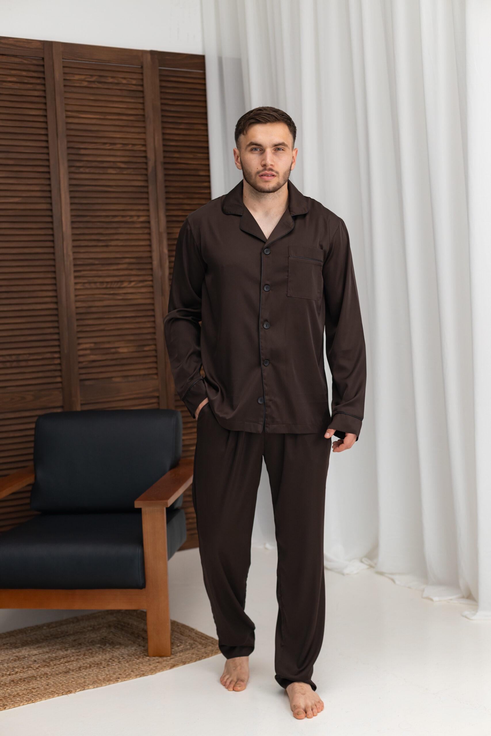 Піжама чоловіча шовкова BO.Brand XL Chocolate Brownie (29579) - фото 6