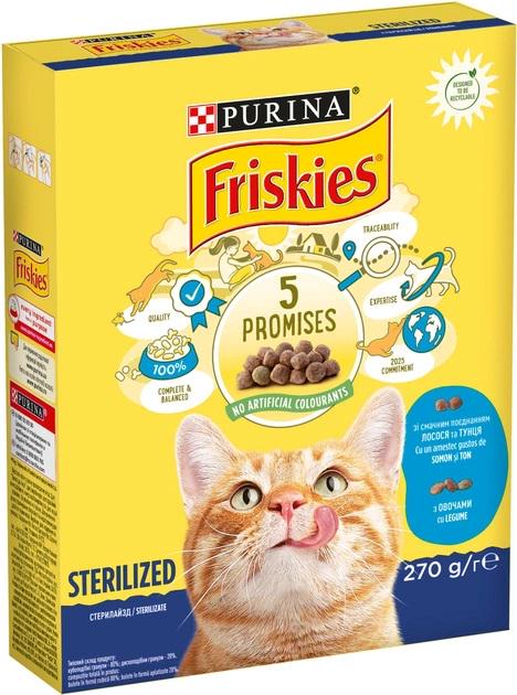 Корм сухий для стерилізованих кішок Friskies Sterilized з лососем/тунцем та овочами 270 г - фото 1 Корм сухий для стерилізованих кішок Friskies Sterilized з лососем/тунцем та овочами 270 г - фото 1