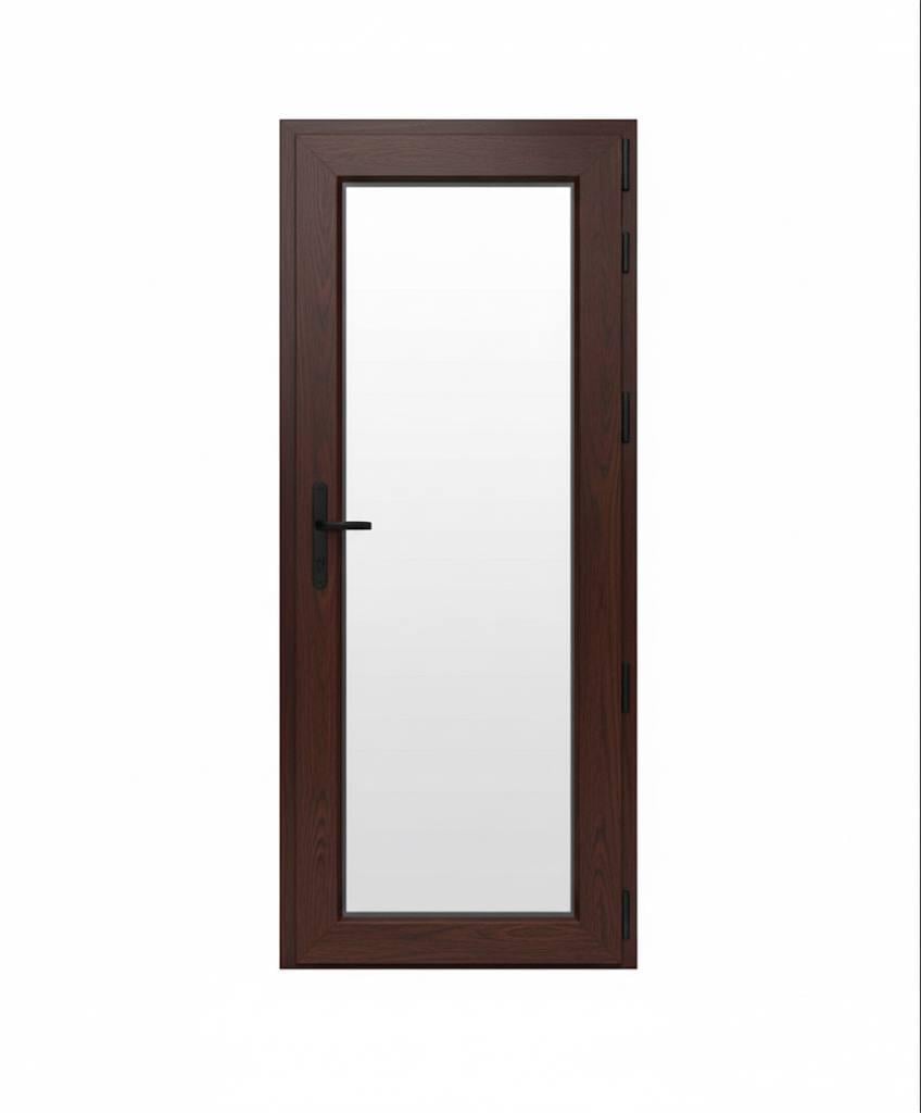 Дверь балконная пластиковая однокамерная Steko с фурнитурой AXOR 2200х850 мм Темный дуб