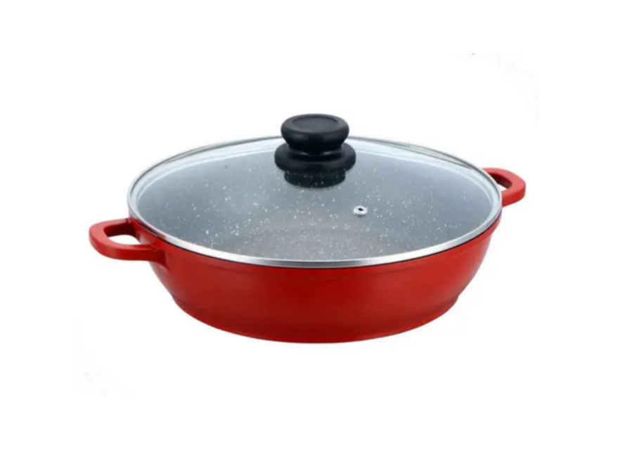 Сотейник с крышкой Bohmann BH 1040-32 с гранитным покрытием 32 см Красный (1676365341)