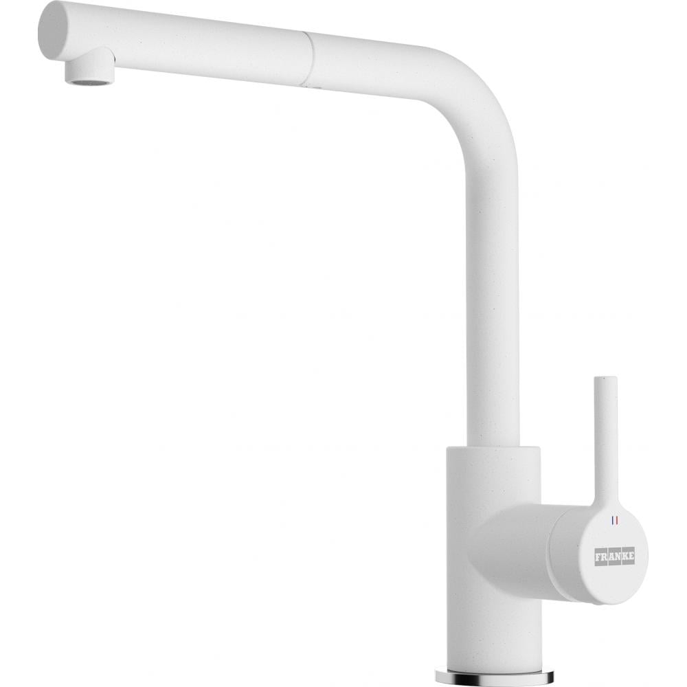 Смеситель кухонный Franke Lina L Shape Pull Out с вытяжным изливом Белый (115.0728.485)