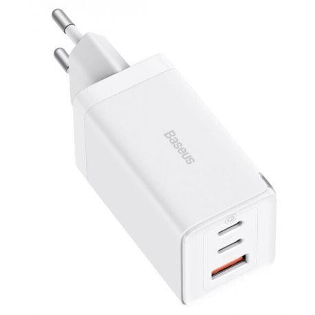 Зарядное устройство сетевое Baseus GaN5 Pro 2C+U 65 W Type-C to Type-C 100 W 1 White (CCGP120202)