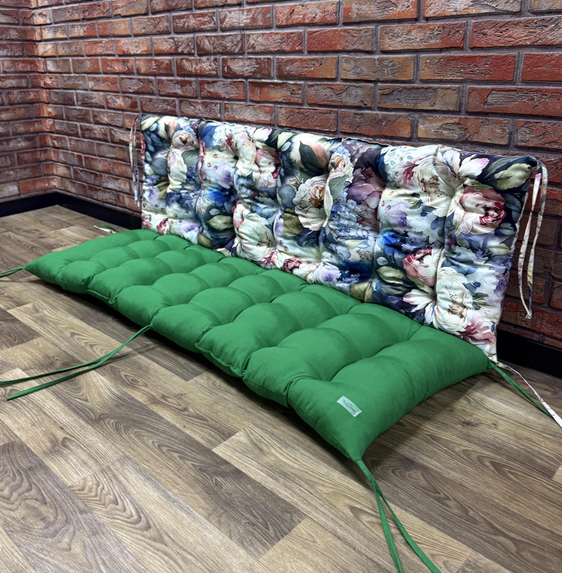 Подушка Comfort Home 3D flowers на поддоны/качели/каркасы/садовая мебель комбинированная панама 150х50х50 см