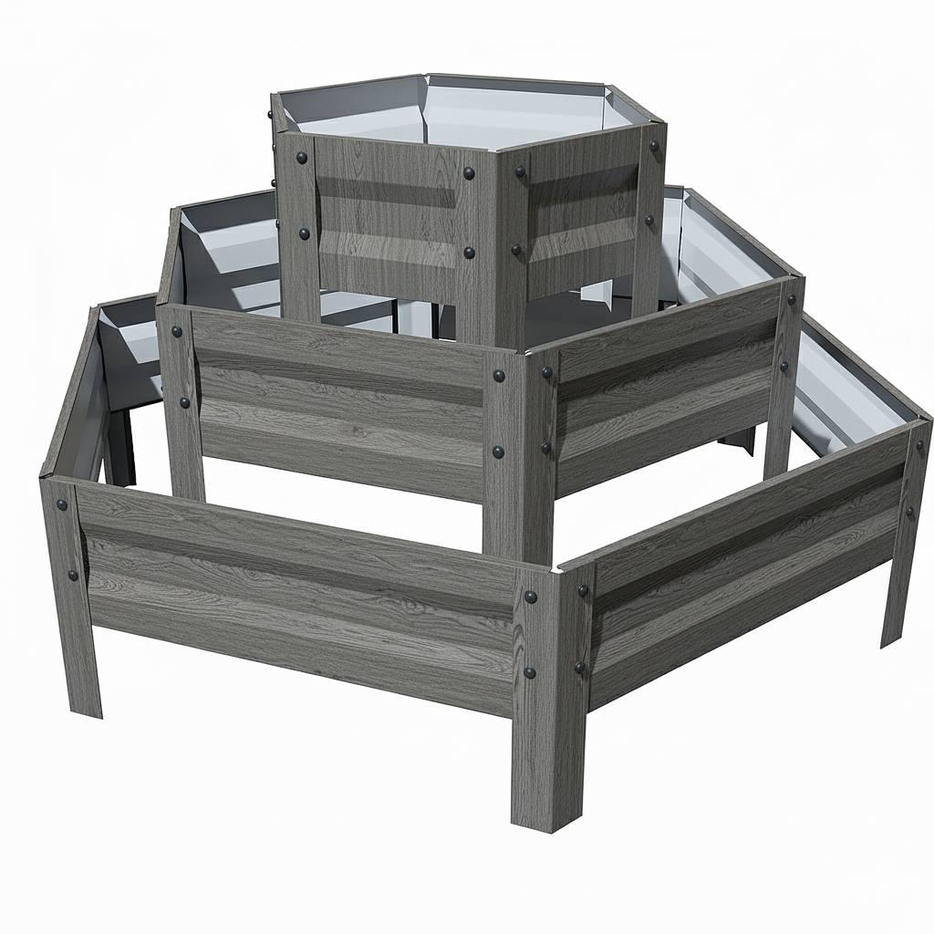 Клумба для цветов SIMBUD Карпатская горка многоярусная 0,45 мм 60x140 см Zn225 Grey wood