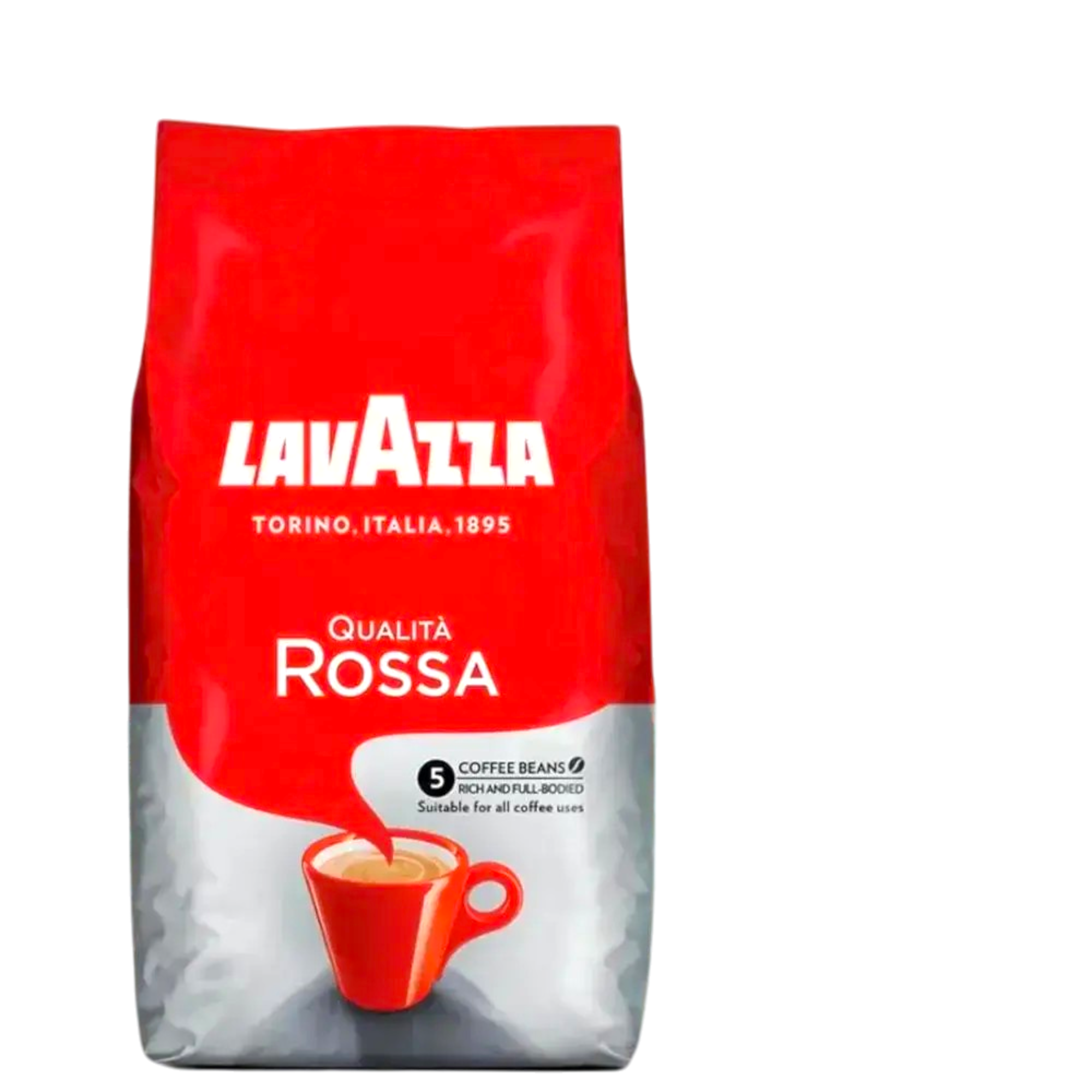Кава в зернах Lavazza Qualita Rossa 1 кг Зернова кава в пачці арабіка робуста Лавазза