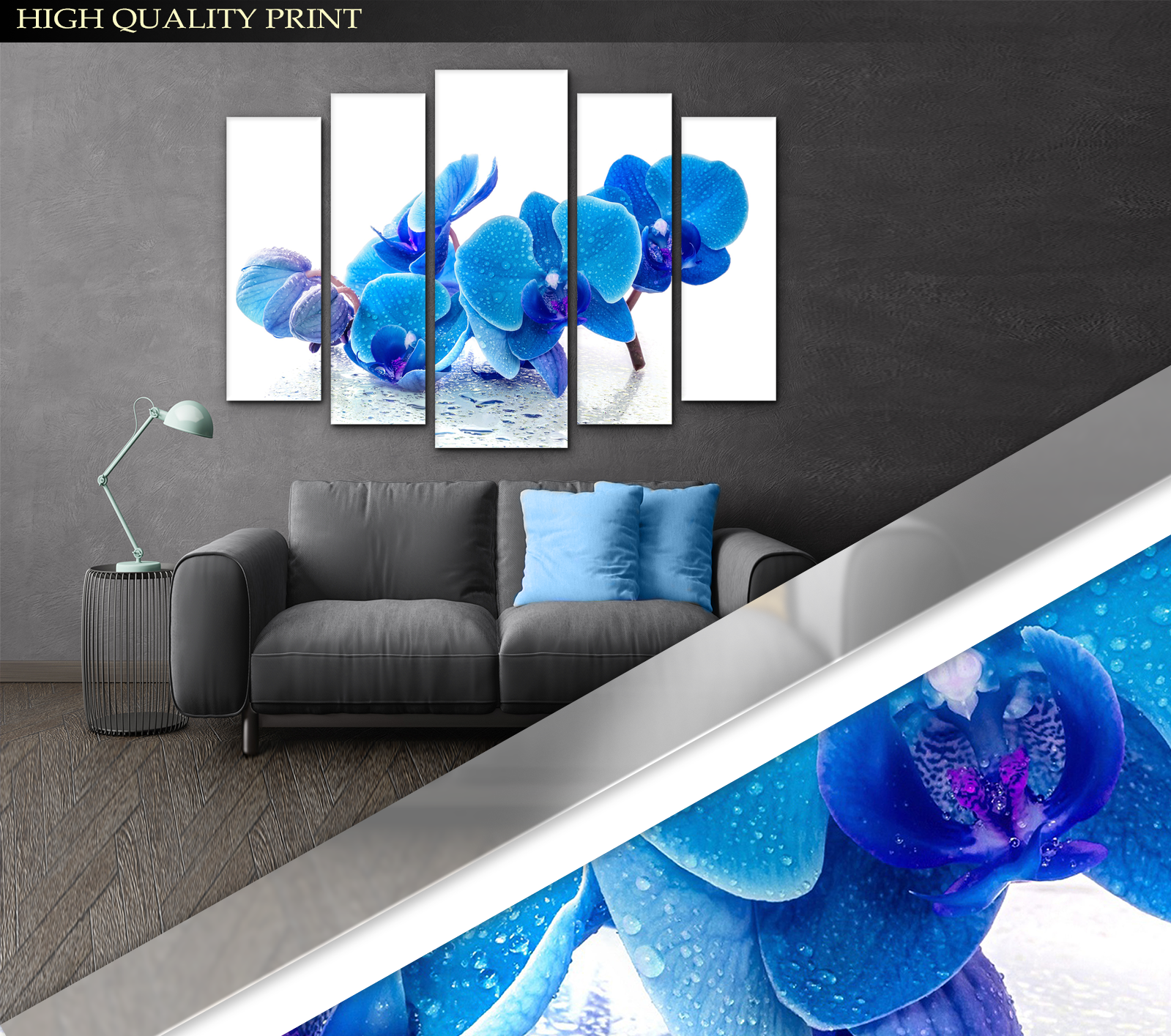 Картина модульная Цветы Орхидея 110 х160 см (Art-266_5) - фото 3 Картина модульная Цветы Орхидея 110 х160 см (Art-266_5) - фото 3