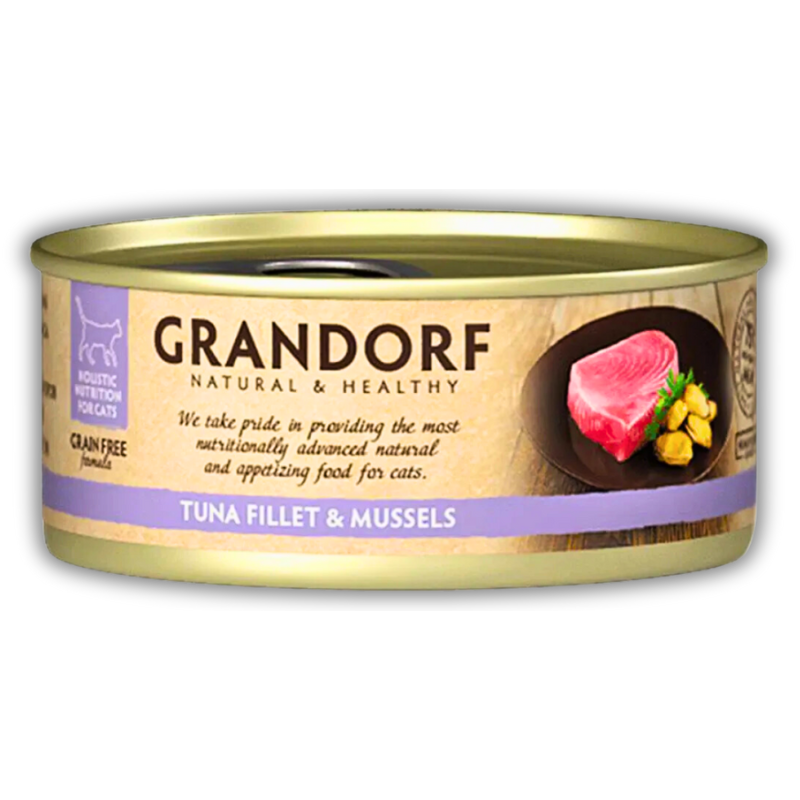 Корм для кошек влажный Grandorf Филе тунца и мидии для взрослых кошек всех пород 70 г (GDCW0807) Корм для кошек влажный Grandorf Филе тунца и мидии для взрослых кошек всех пород 70 г (GDCW0807)