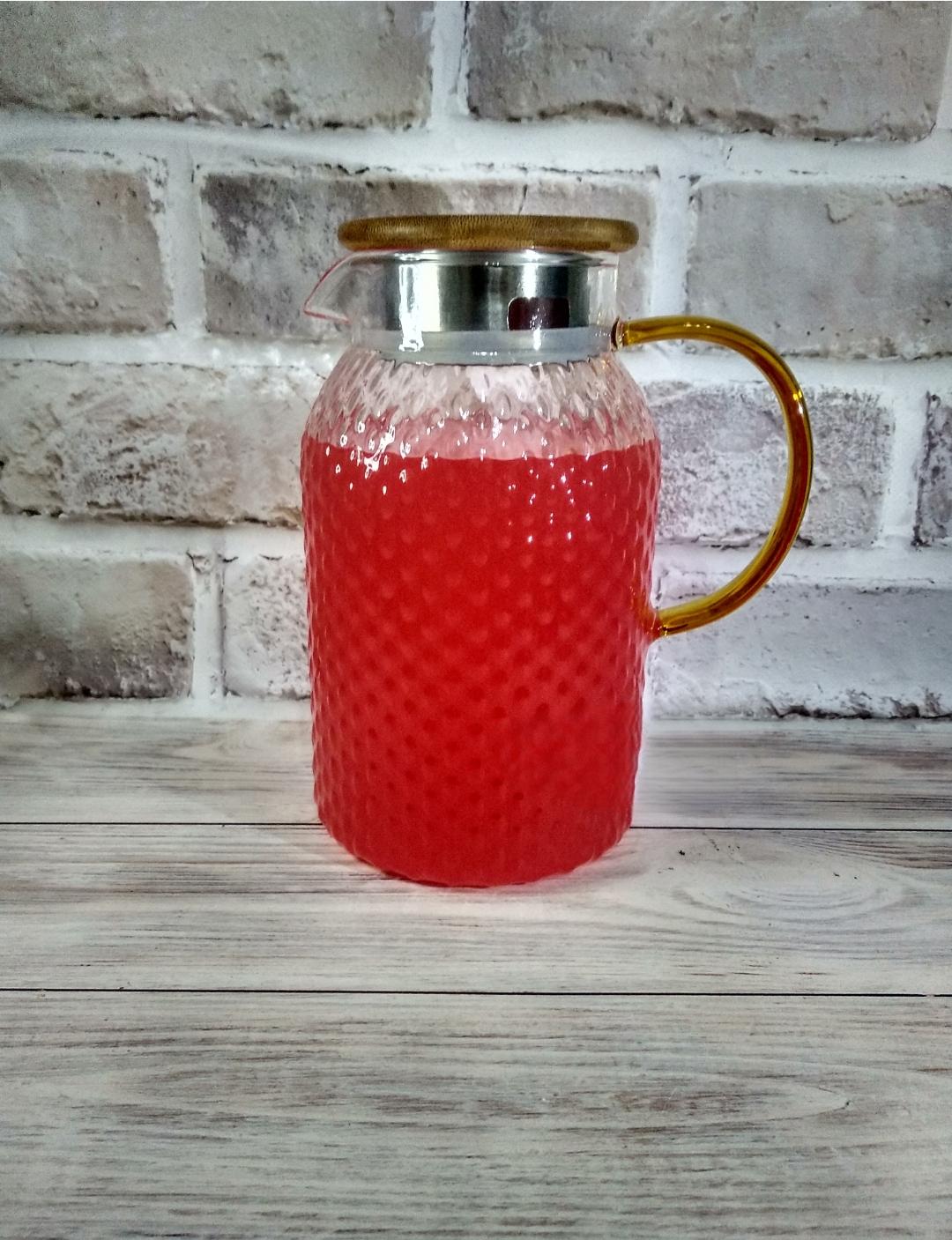 Кувшин Ardesto Dew боросиликатное стекло бамбуковая крышка 1500 мл Прозрачный (AR2615PG)